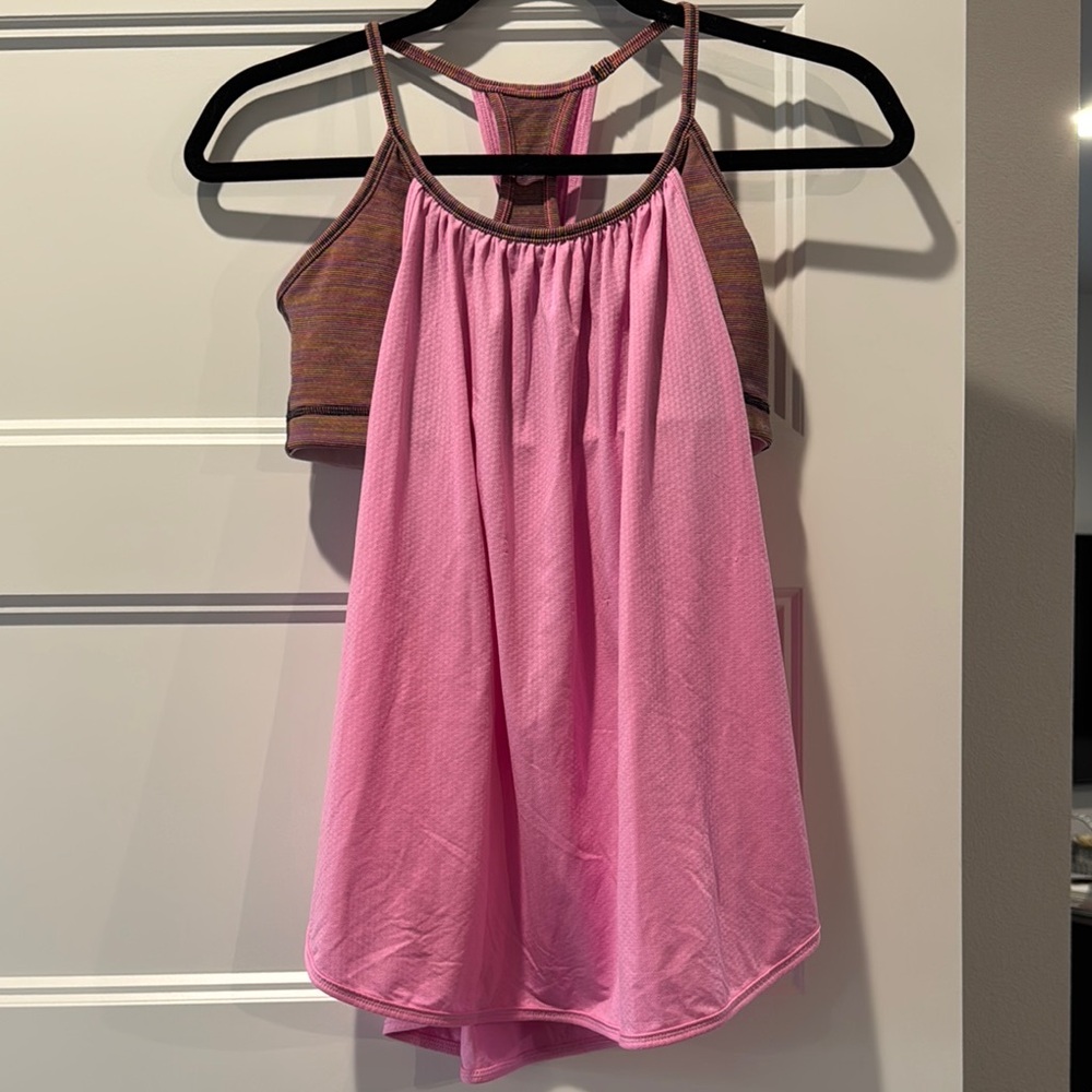 lululemon athletica Pink and Brown Tank Top